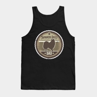 Japanese Spitz Dad - Distressed Japanese Spitz Silhouette Design Tank Top